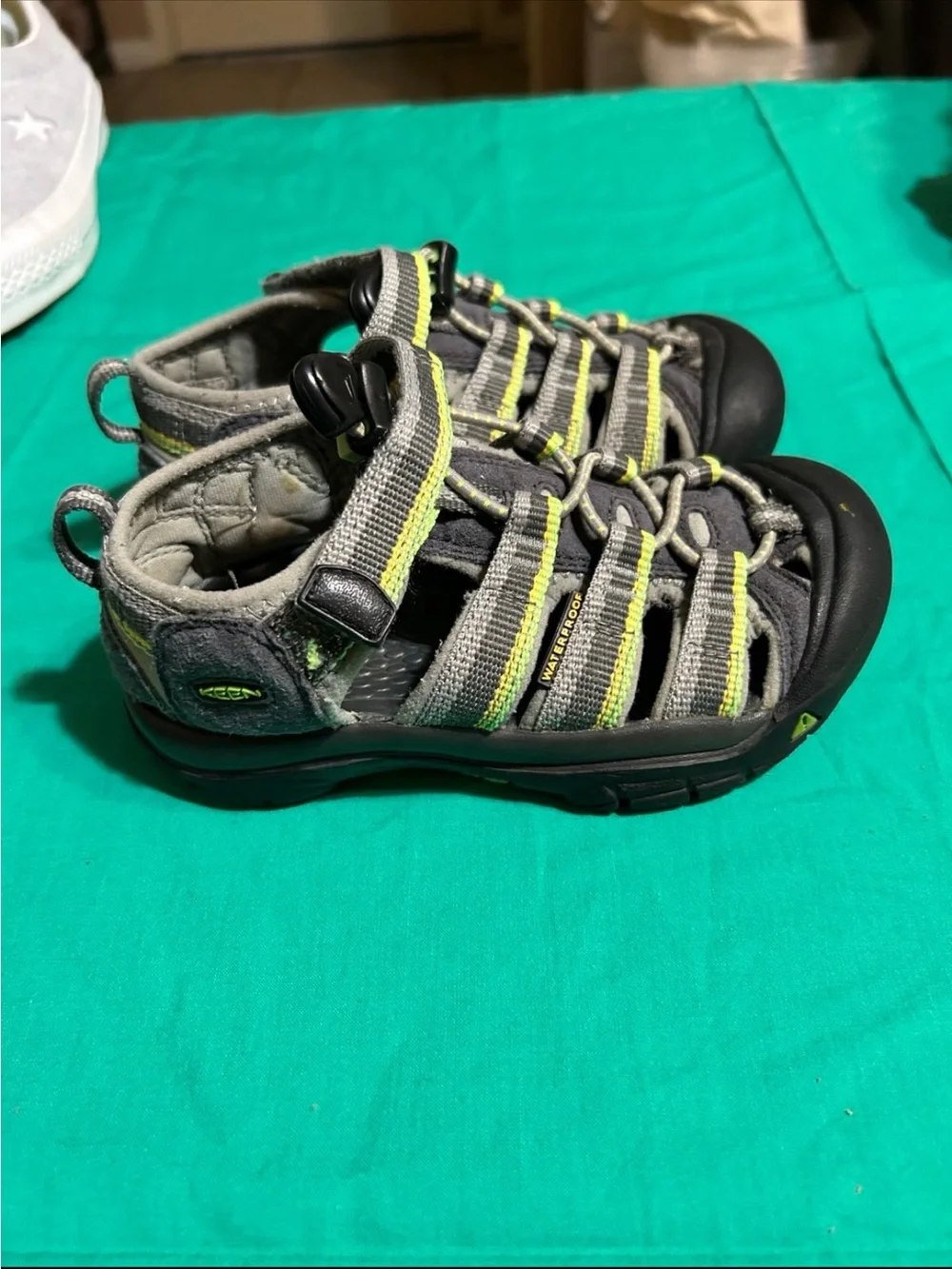 Keen Kids Grey and Lime Closed-Toe Water Sandals